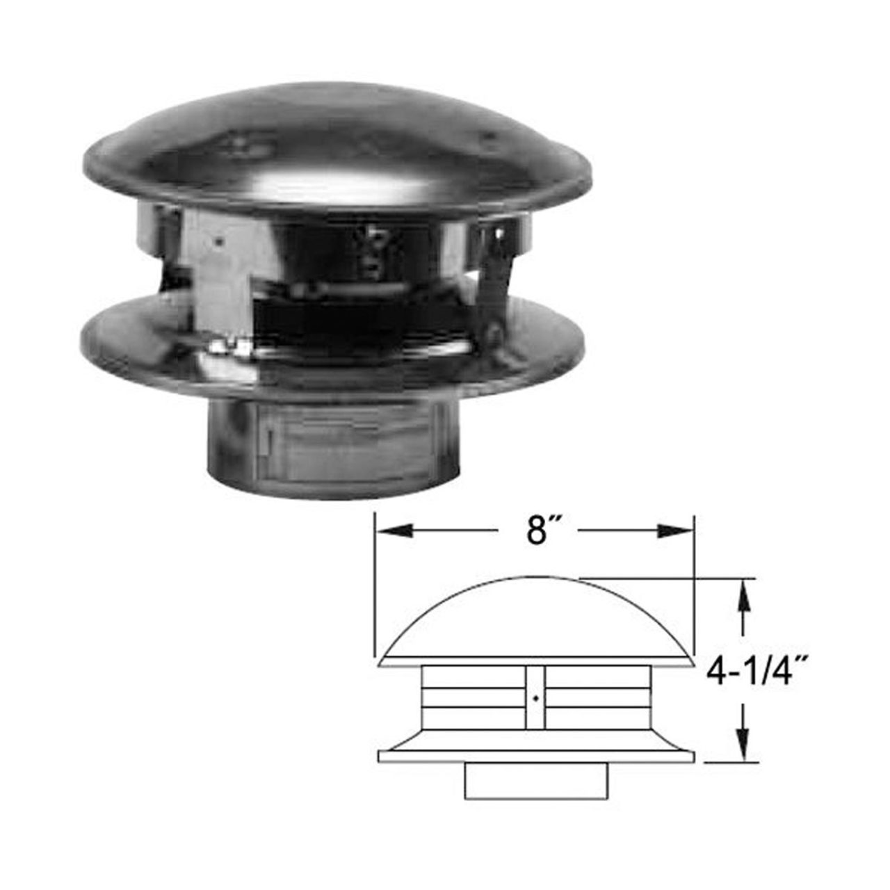 4" Selkirk VP Pellet Vent Pipe Vertical Termination Cap - 4VP-VC