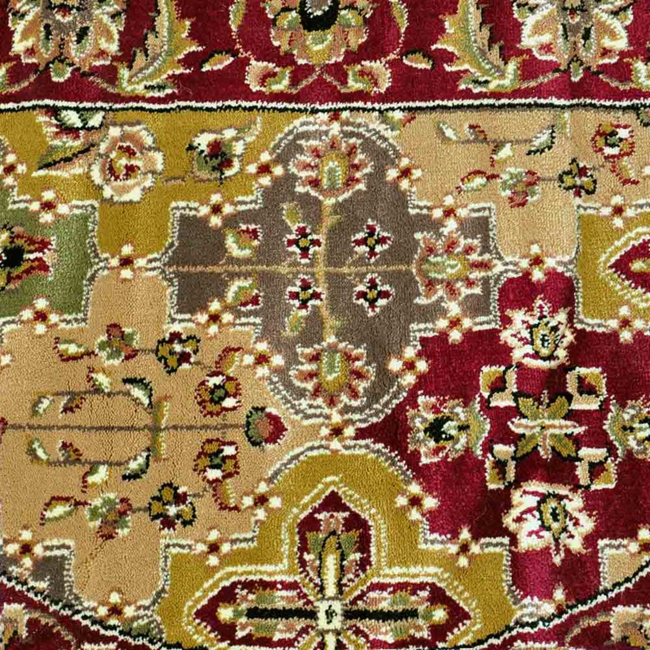 46" Half Round Red Kashan Hearth Rug
