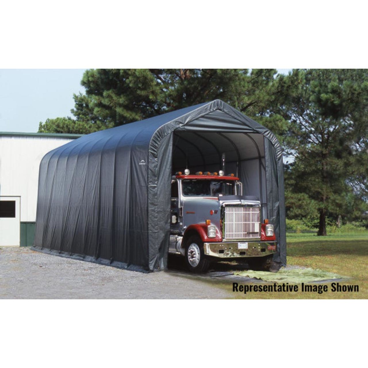 ShelterCoat 16' x 36' Garage With Peak Roof - Gray