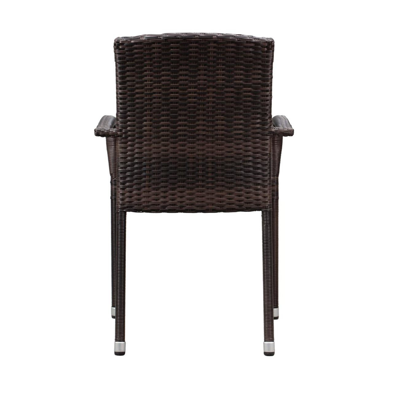 Set of 4 Outdoor Wicker Chairs - Mocha