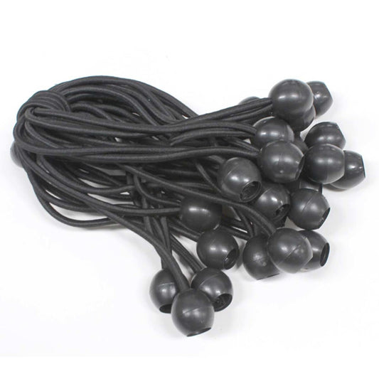 King Canopy  8" Black Ball Bungee Straps - 25 Pack