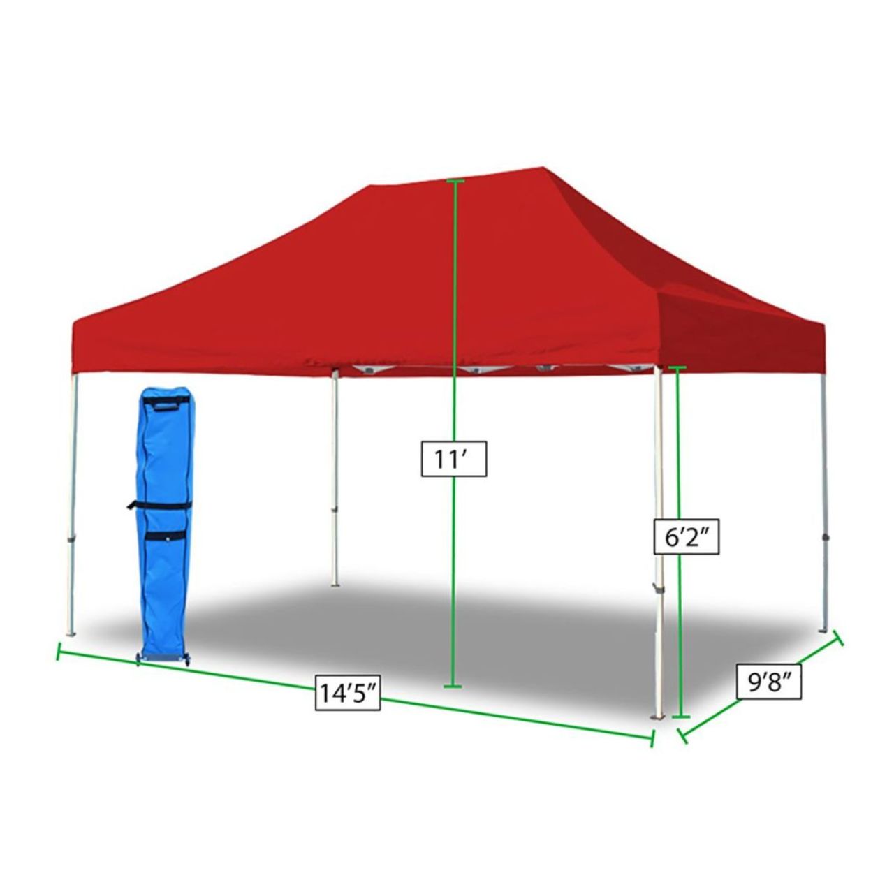 King Canopy 10' x 15' Tuff Tent Canopy - Red