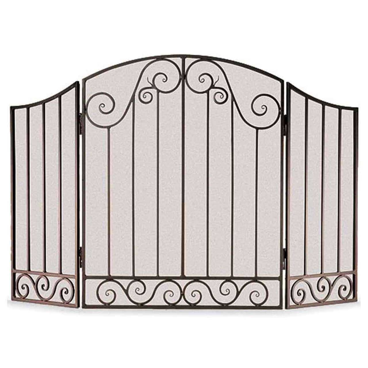 Pilgrim Vienna Three Panel Fireplace Screen - Brushed Bronze