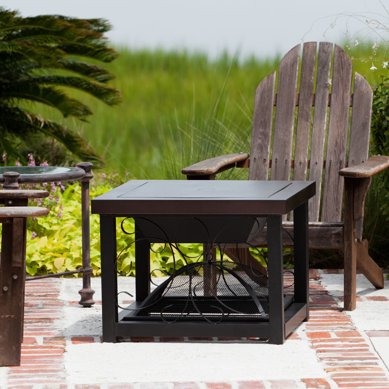 Fire Sense Hammer Tone Bronze Finish Cocktail Table Fire Pit - 61331