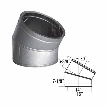 14" DuraTech 30 Degree Galvanized Elbow - 14DT-E30