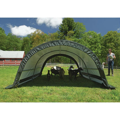 Small Round 8 x 10 x 5 Portable Livestock Shelter in Green