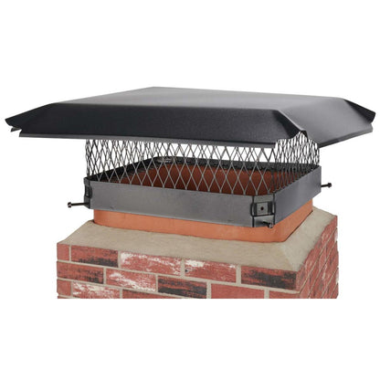 15" x 15" Black Galvanized Single Flue Chimney Cap-3/4" Mesh