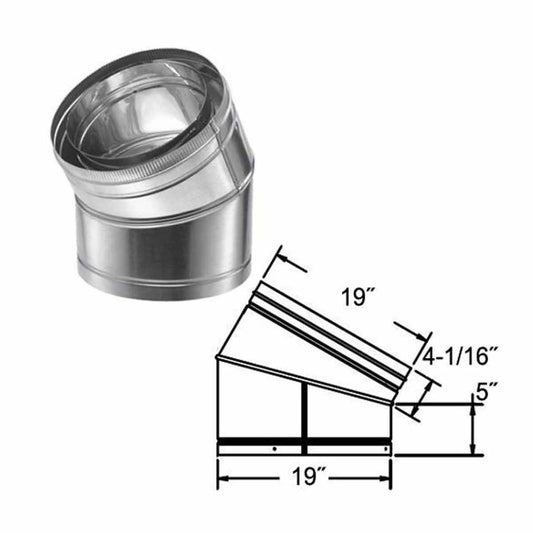 16" DuraChimney II 30 Degree Elbow - 16DCA-E30