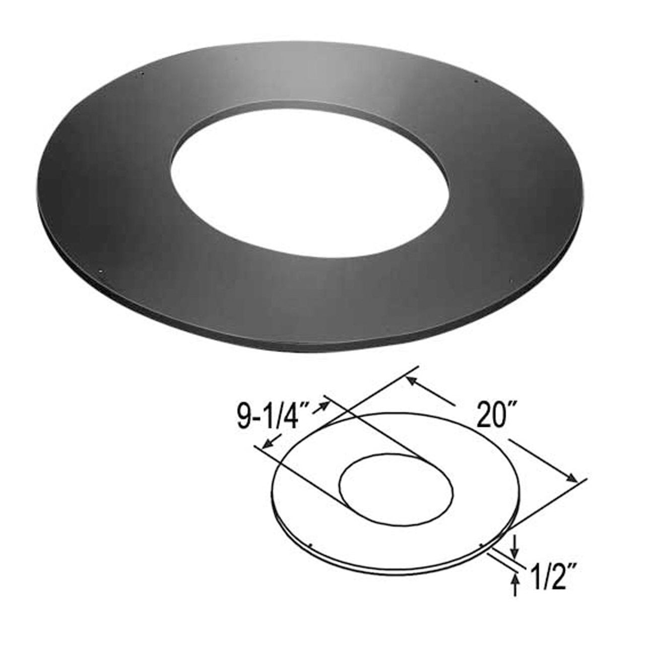 7" DuraTech 0/12 - 3/12 Roof Support Trim Collar - 7DT-RSTC3