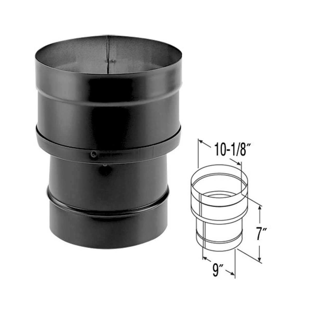 10" DuraBlack 9" to 10" Increaser - 9DBK-X10