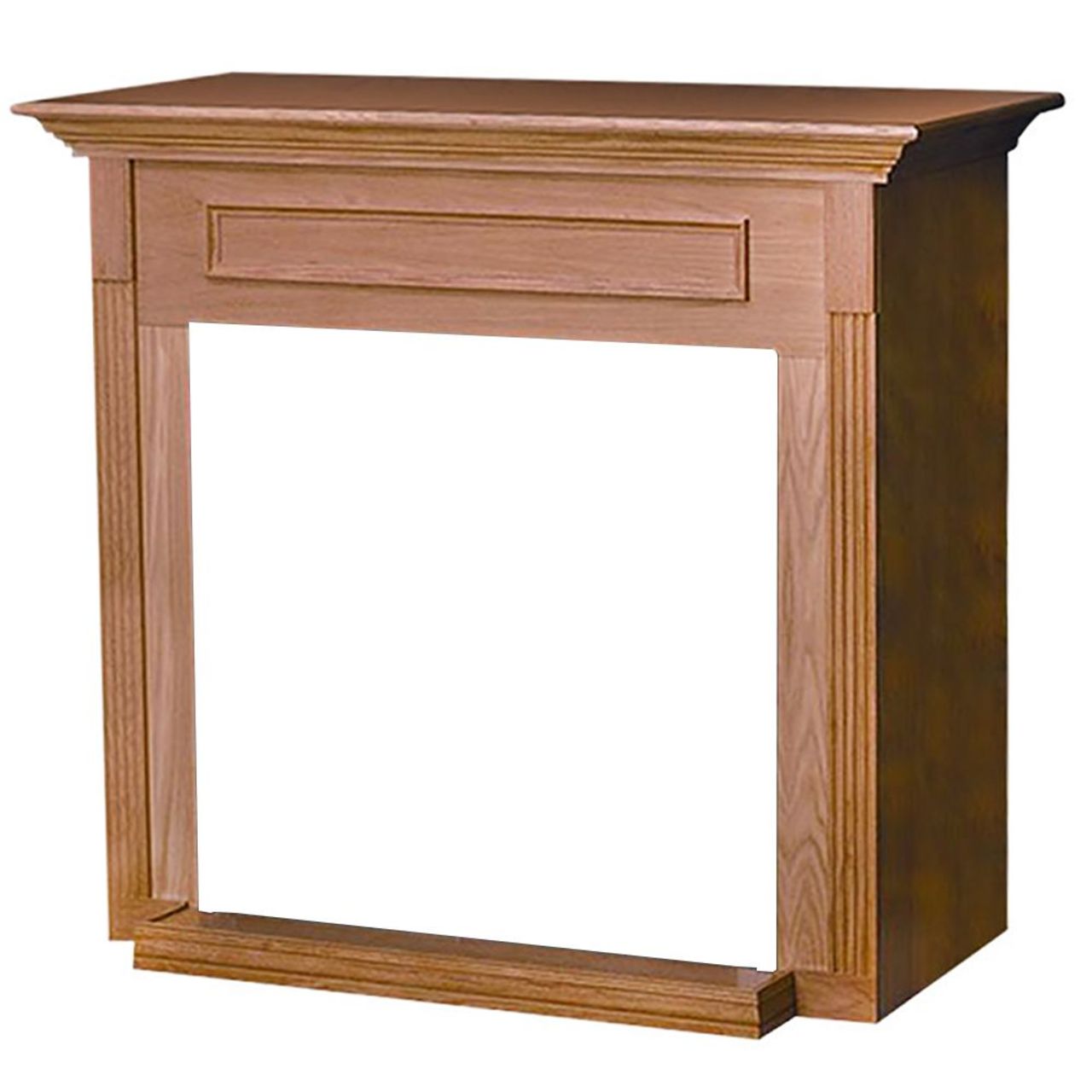 White Mountain Hearth Cabinet Mantel with Base, Unfinished Hardwood EMBF3SUH