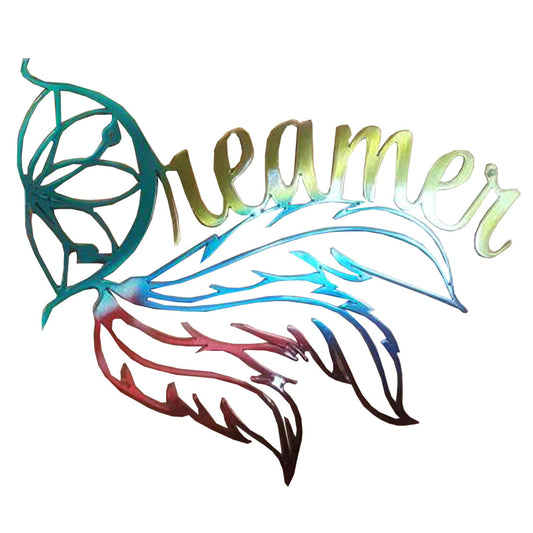 24" Decorative Metal Art - Dreamer - Rainbow