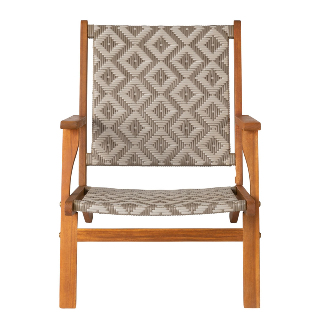 Fire Sense Vega Natural Stain Outdoor Chair in Diamond-Weave Wicker - 64158