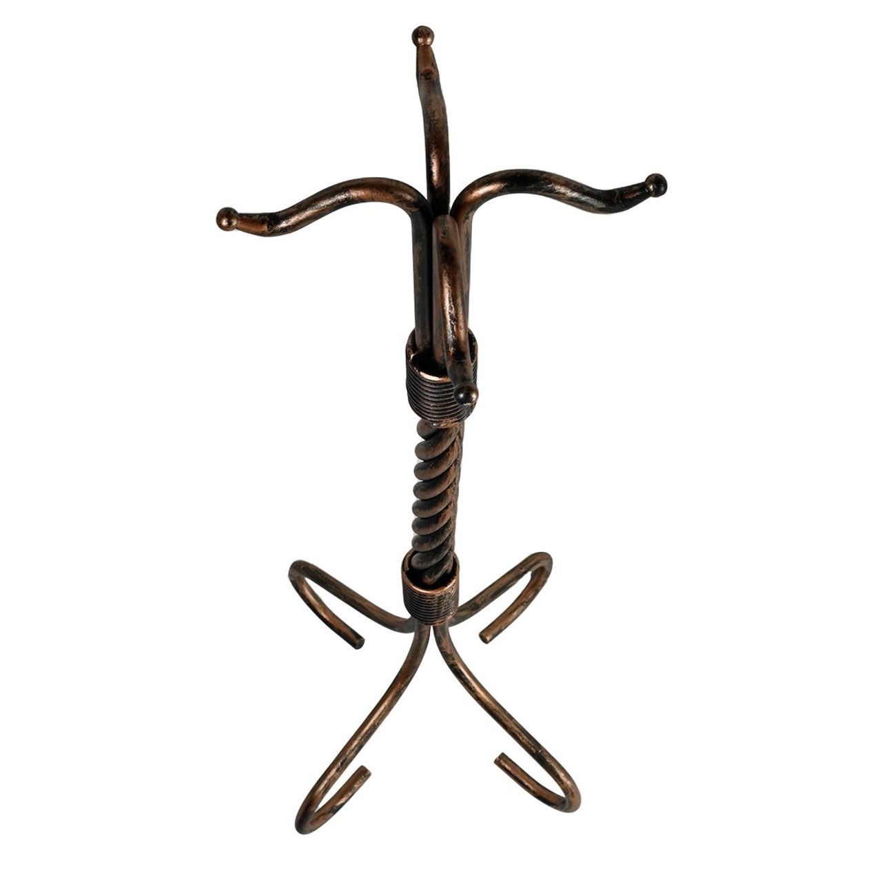 5 Piece Wrought Iron Antique Rust Fireplace Tool Set - F-1695