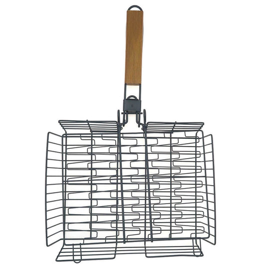 Large Non-Stick Flexible Grill Basket With Folding Handle