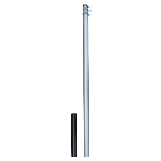 Super Tough 20ft Telescoping Silver Flagpole with Sewn Nylon US Made Flag