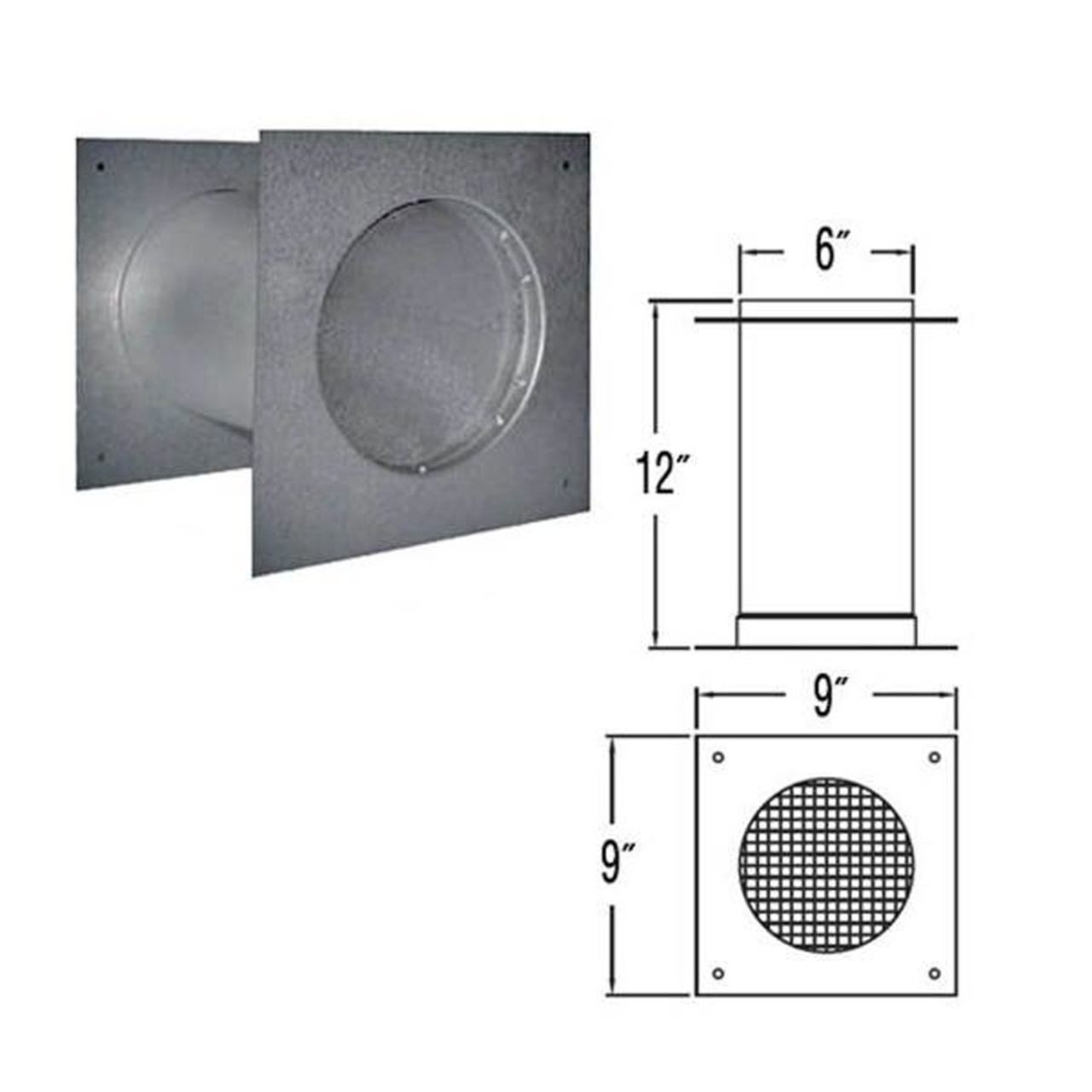 6" DuraTech Chase Air Intake with Rodent Guard - 6DT-CAI