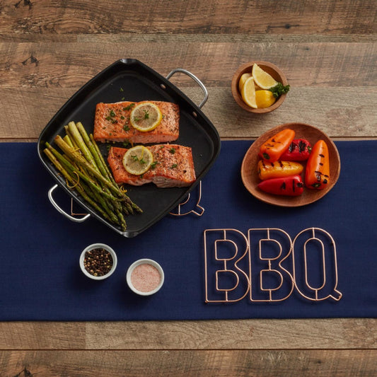 Rose Gold Metal " BBQ " Trivet