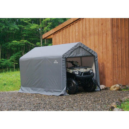 6 x 10 x 6 6" Gray Shed-in-a-Box with Peak Roof