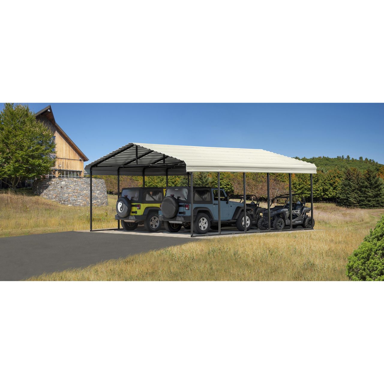 Arrow 20' x 24' x 9' Carport - Eggshell