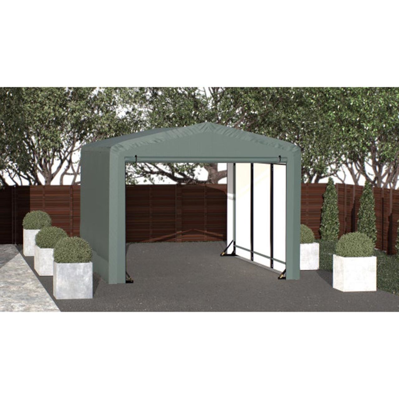 ShelterTube 10' x 14' x 8' Wind & Snow-Load Rated Garage -  Green