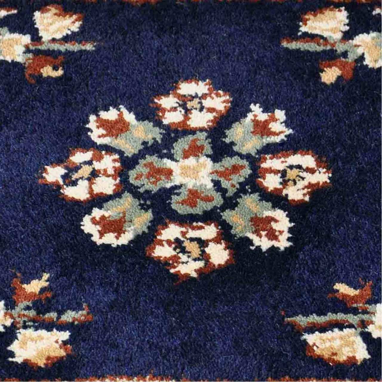 44" Rectangle Blue Oriental Fireplace Rug