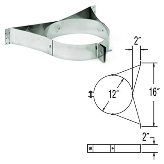 8" DuraPlus Stainless Steel Wall Strap - 8DP-WSSS