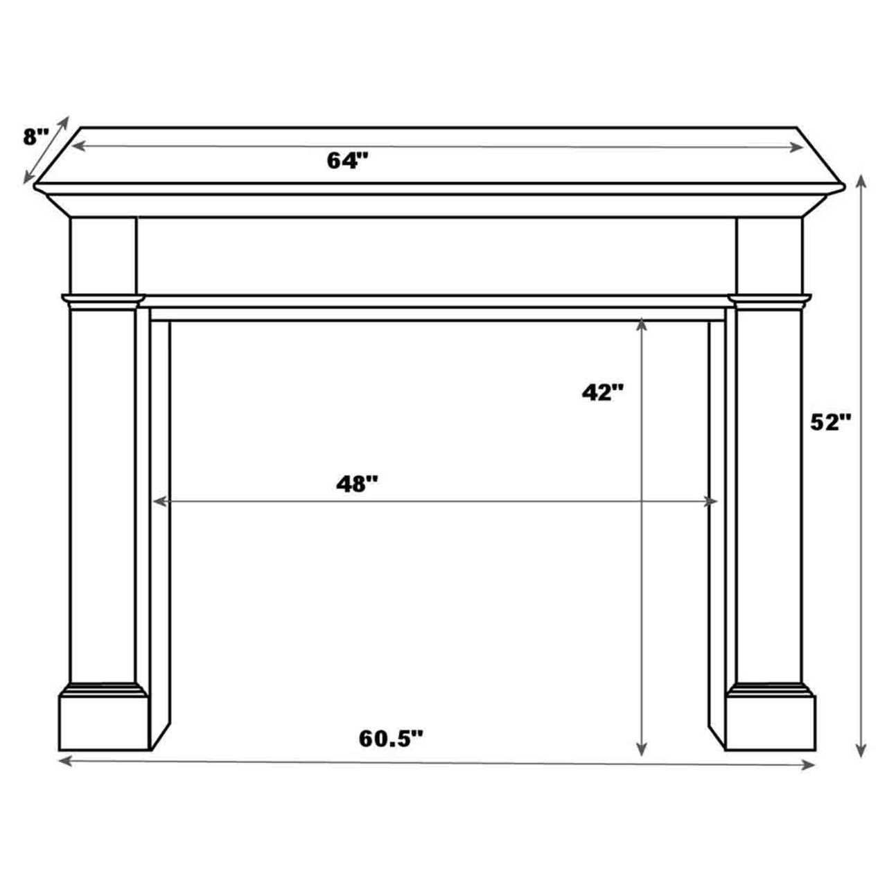 48" Williamsburg Unfinished Fireplace Surround by Pearl Mantels
