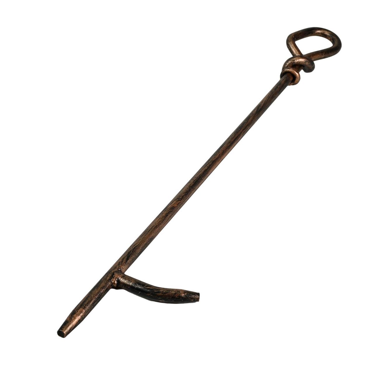 5 Piece Wrought Iron Antique Rust Fireplace Tool Set - F-1695