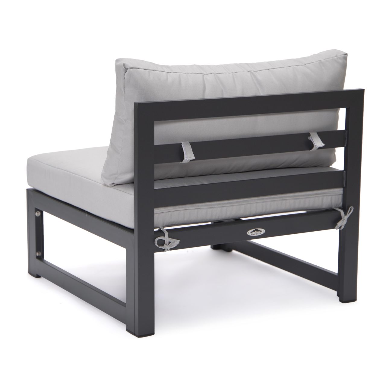 FiveOaks Dover Patio Collections Armless Sofa in Light Gray - Set of 2