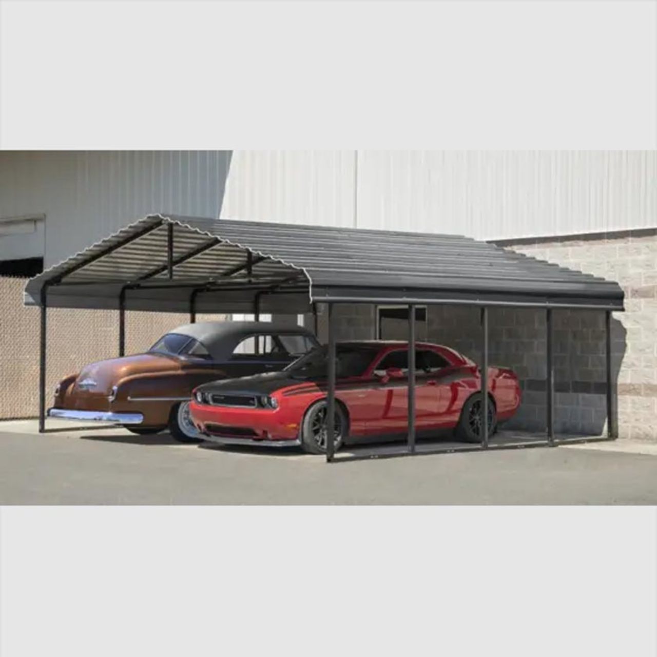 Arrow Carport 20 x 20 x 7 Ft. - Charcoal