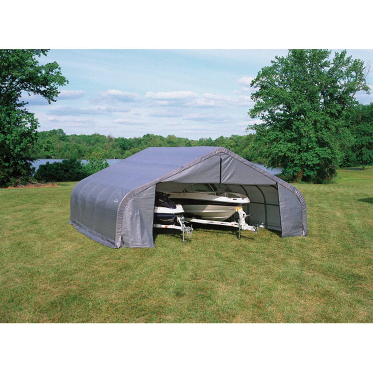 ShelterCoat 22' x 20' Garage With Peak Roof - Gray