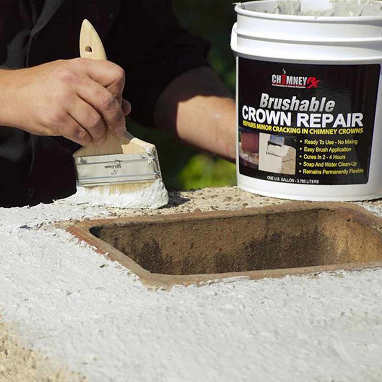 ChimneyRx Brushable Masonry Fireplace Crown Repair - 1 Gallon