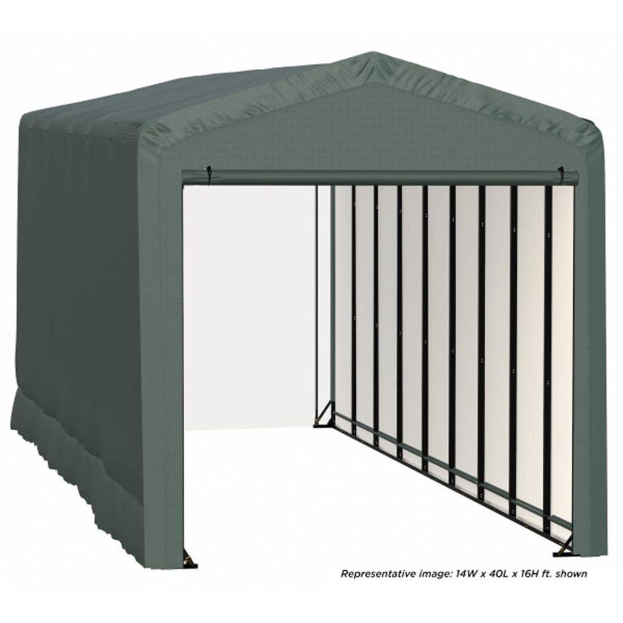 ShelterTube 14' x 40' x 16' Wind & Snow-Load Rated Garage - Green