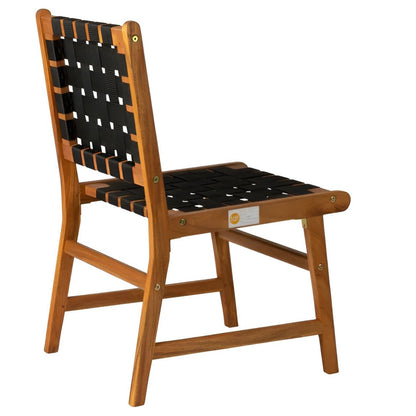 Fire Sense Sava Indoor-Outdoor Armless Dining Side Chair in Black Webbing - 63710