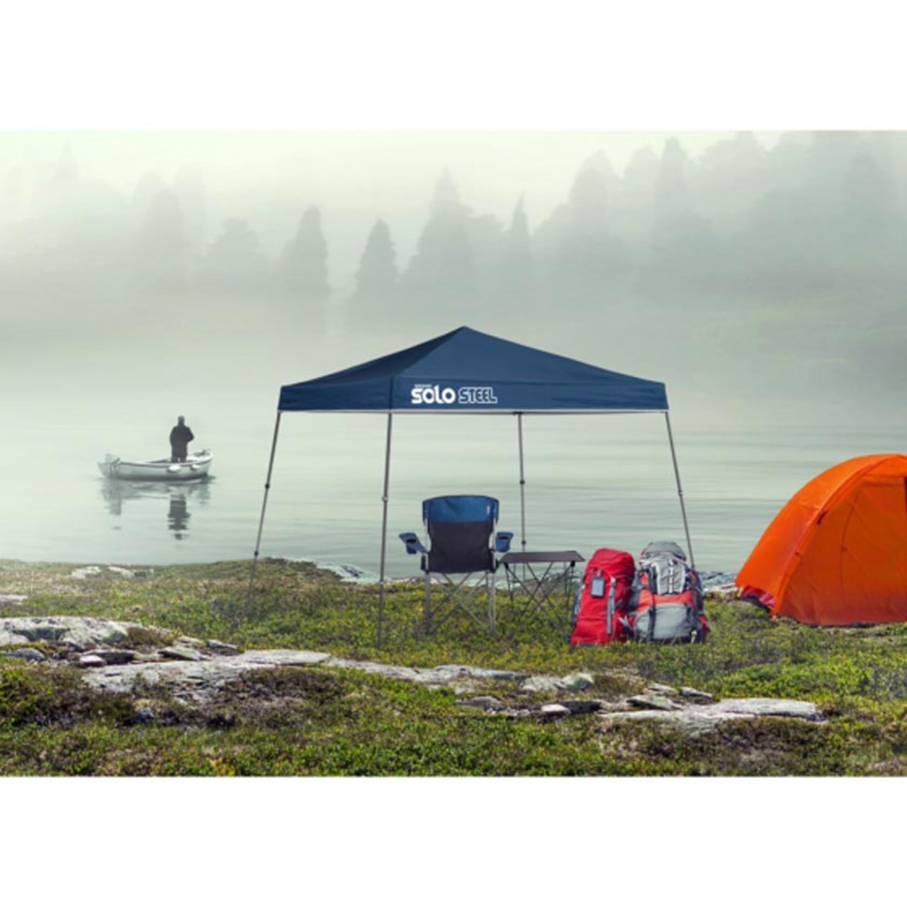 Solo Steel 50 9' x 9' Slant Leg Canopy - Midnight Blue