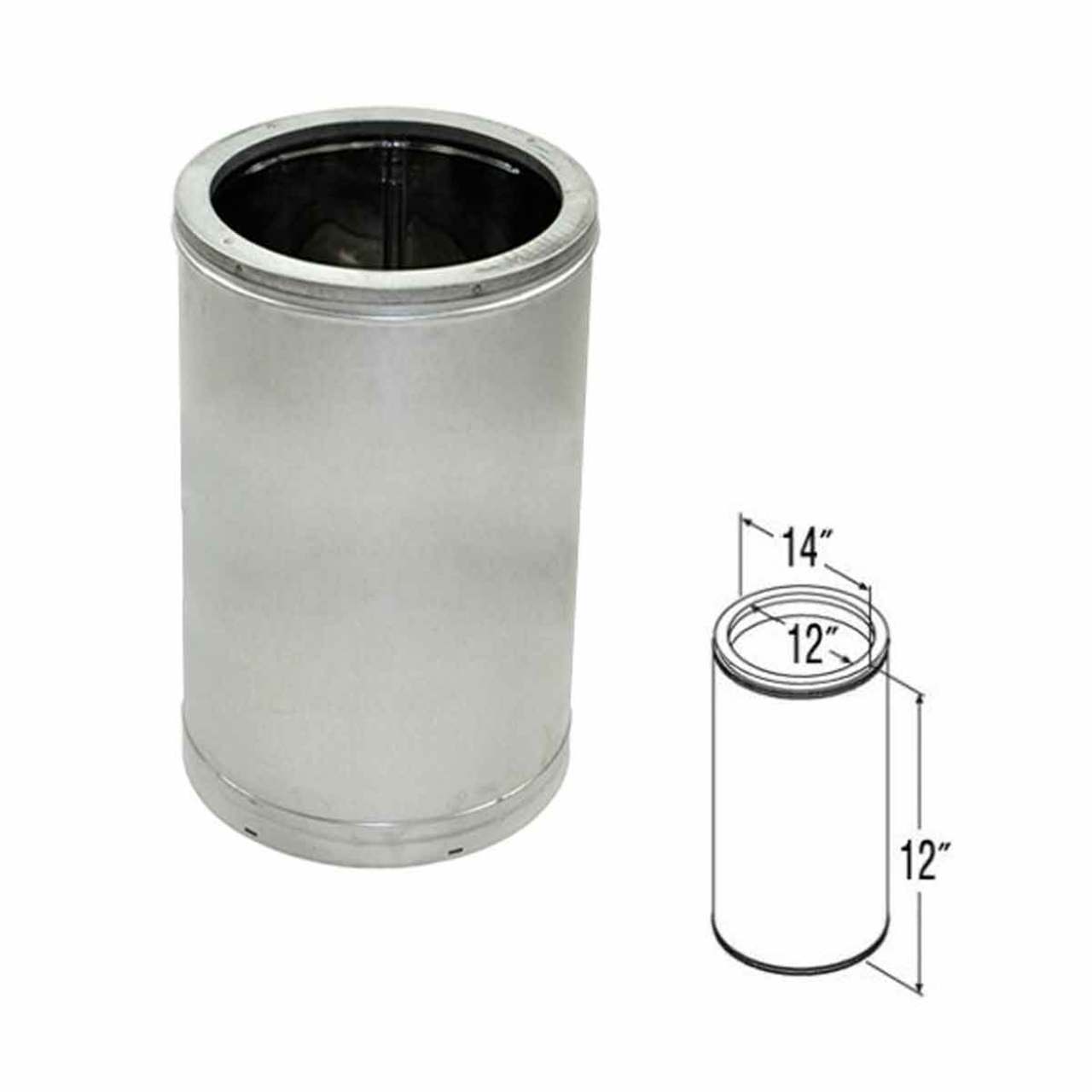 12" x 12" DuraTech Galvanized Chimney Pipe - 12DT-12