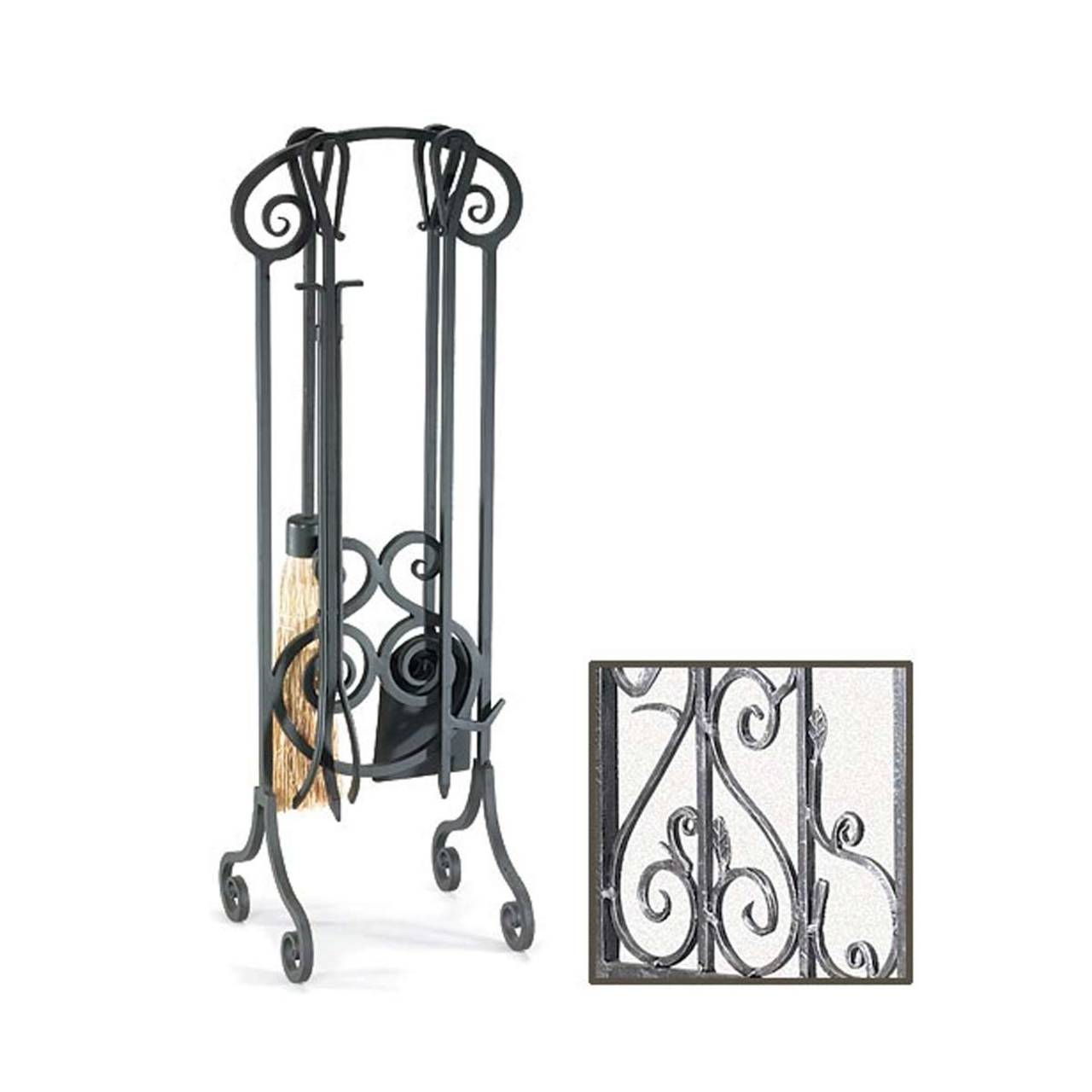 Pilgrim 33" Antique Scroll Tool Set - Brushed Pewter