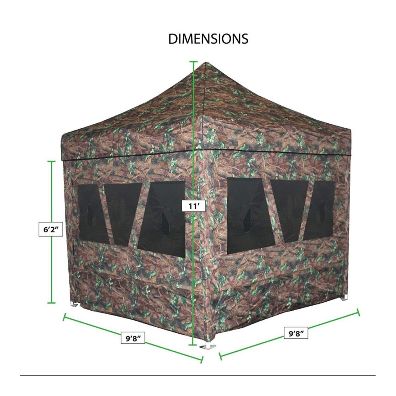 10' X 10' Hunting Blind  & Instant Pop Up Tent - Camo
