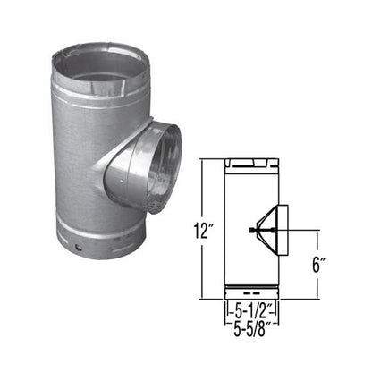 5" DuraLiner Round Tee with Round Branch - 5DLR-T