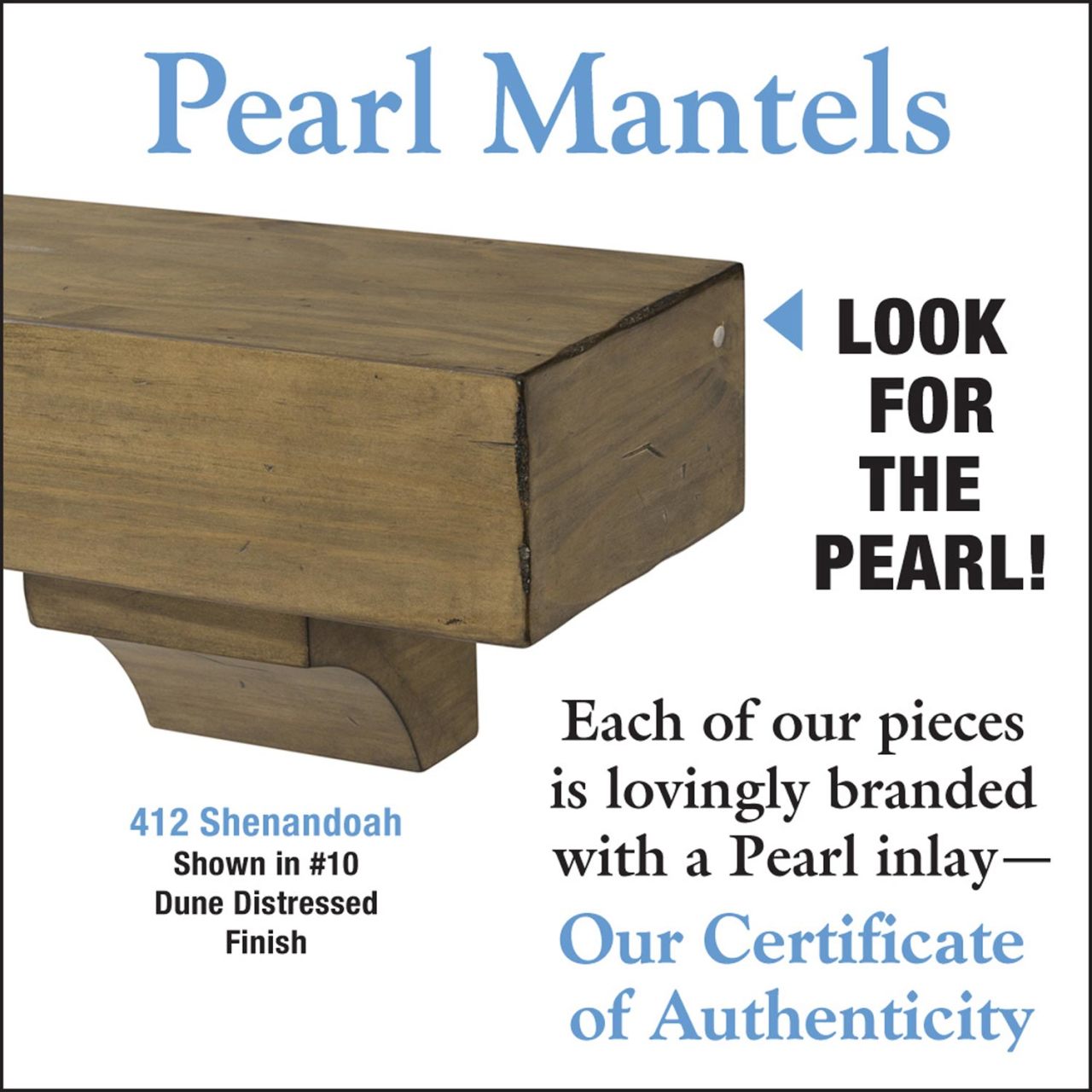 48" Shenandoah Fireplace Shelf by Pearl Mantels - Dune Distressed Finish