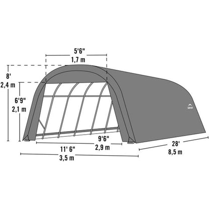 ShelterCoat 12 x 28 Wind & Snow Rated Garage  - Green