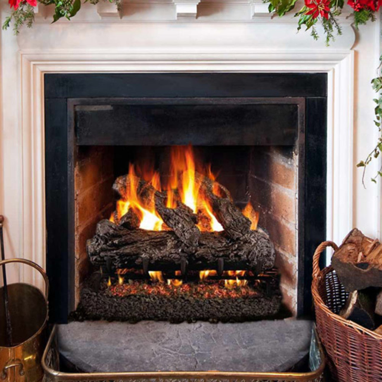 18''-30'' Peterson Real Fyre Rustic Oak Vented Propane Gas Log Kit