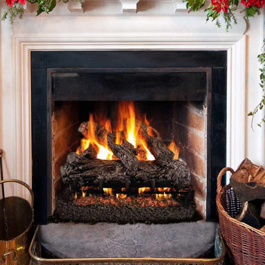 18''-30'' Peterson Real Fyre Rustic Oak Vented Propane Gas Log Kit