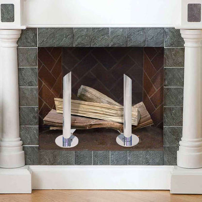 Pilgrim Polished Nickel Modern Tower Fireplace Andirons