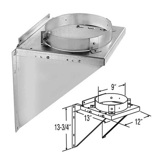 7" DuraTech Adjustable Stainless Steel Tee Support Bracket - 7DT-TSBSS