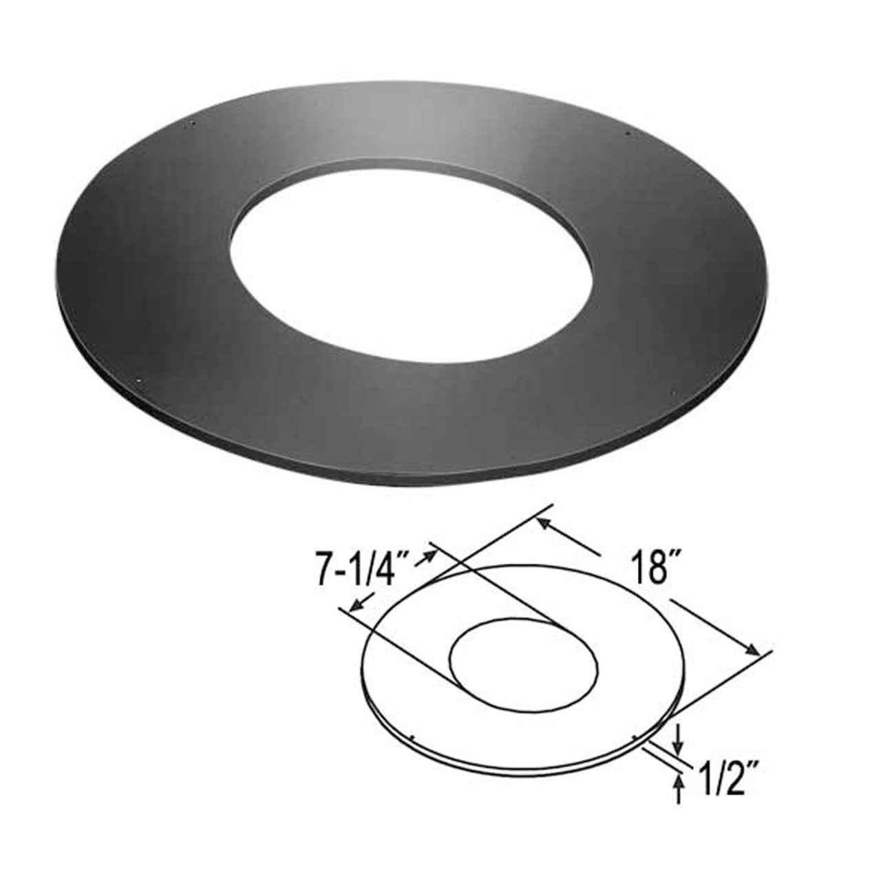 5'' DuraTech 0/12 - 3/12 Roof Support Trim Collar - 5DT-RSTC3