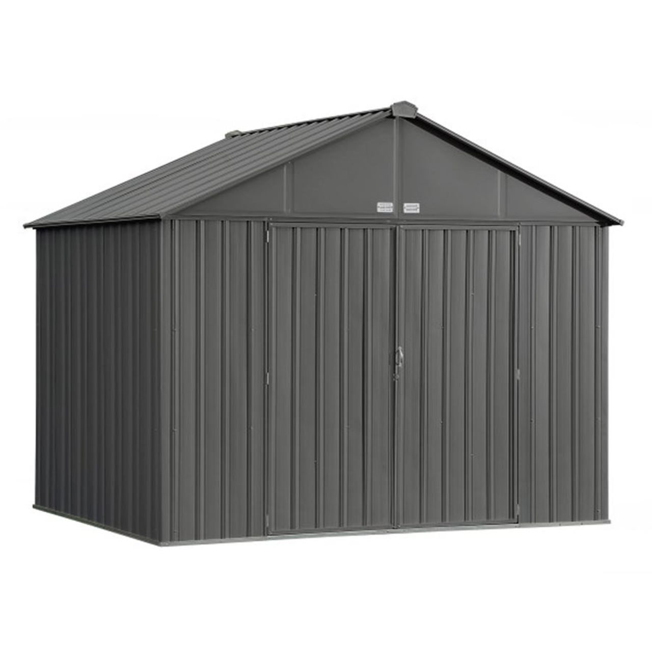 EZEE Extra High Gable - Galvanized Steel 10' x 8' Storage Shed - Charcoal