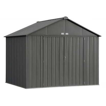 EZEE Extra High Gable - Galvanized Steel 10' x 8' Storage Shed - Charcoal