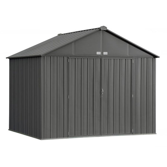 EZEE Extra High Gable - Galvanized Steel 10' x 8' Storage Shed - Charcoal